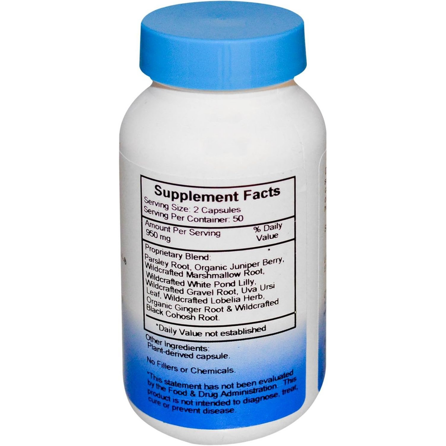 Label close-up of Dr. Christopher Bladder Formula capsules