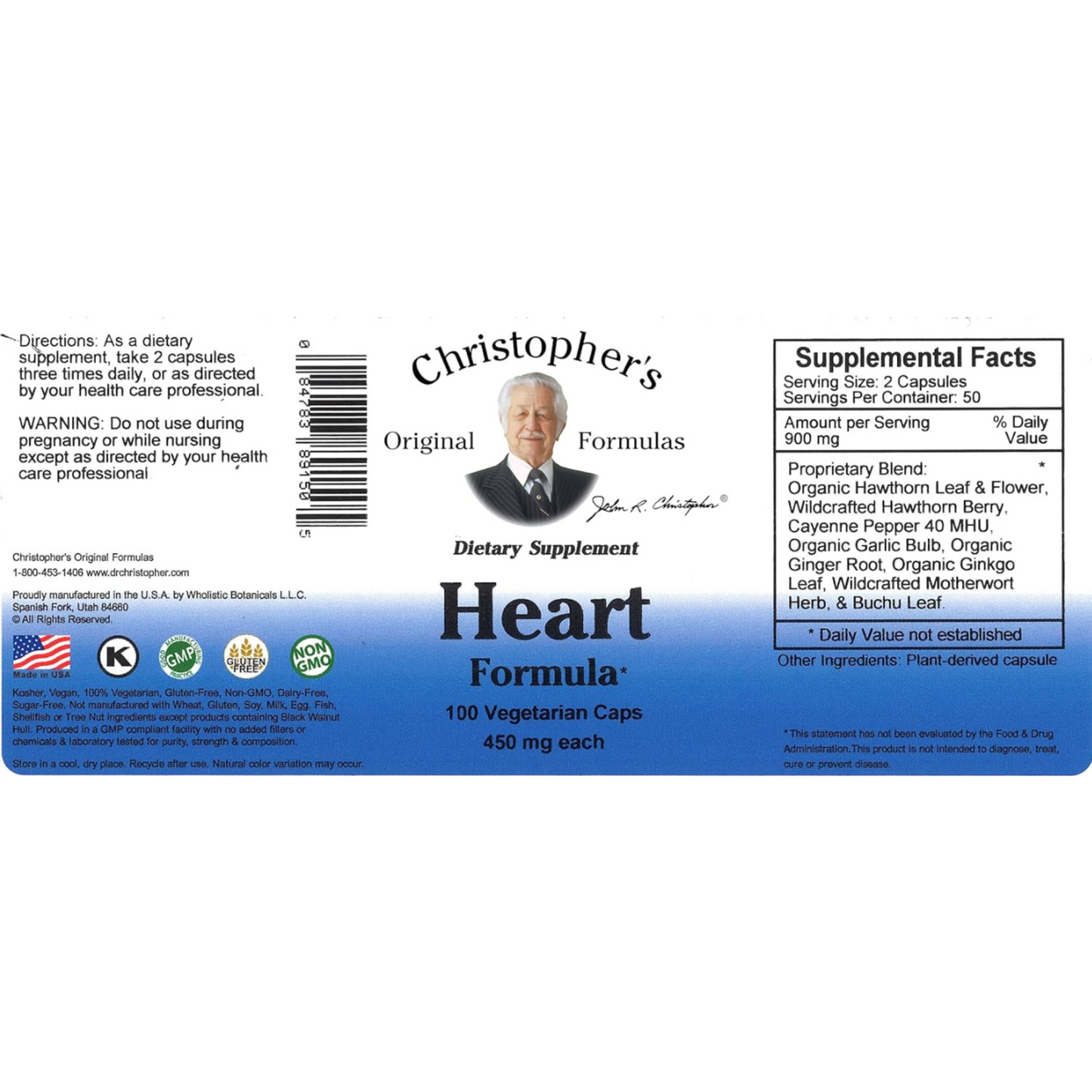 Heart Formula Capsule (100 Capsules) - Dr. Christopher's Original Formulas