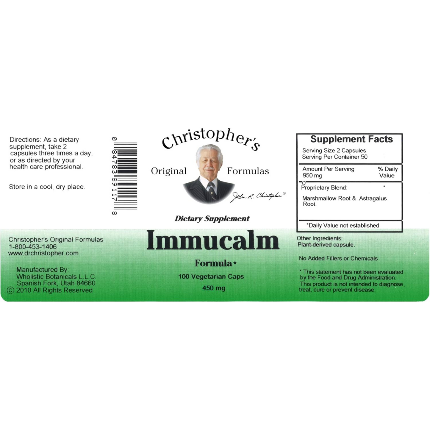 Immucalm (100 Capsules) - Dr. Christopher's Original Formulas