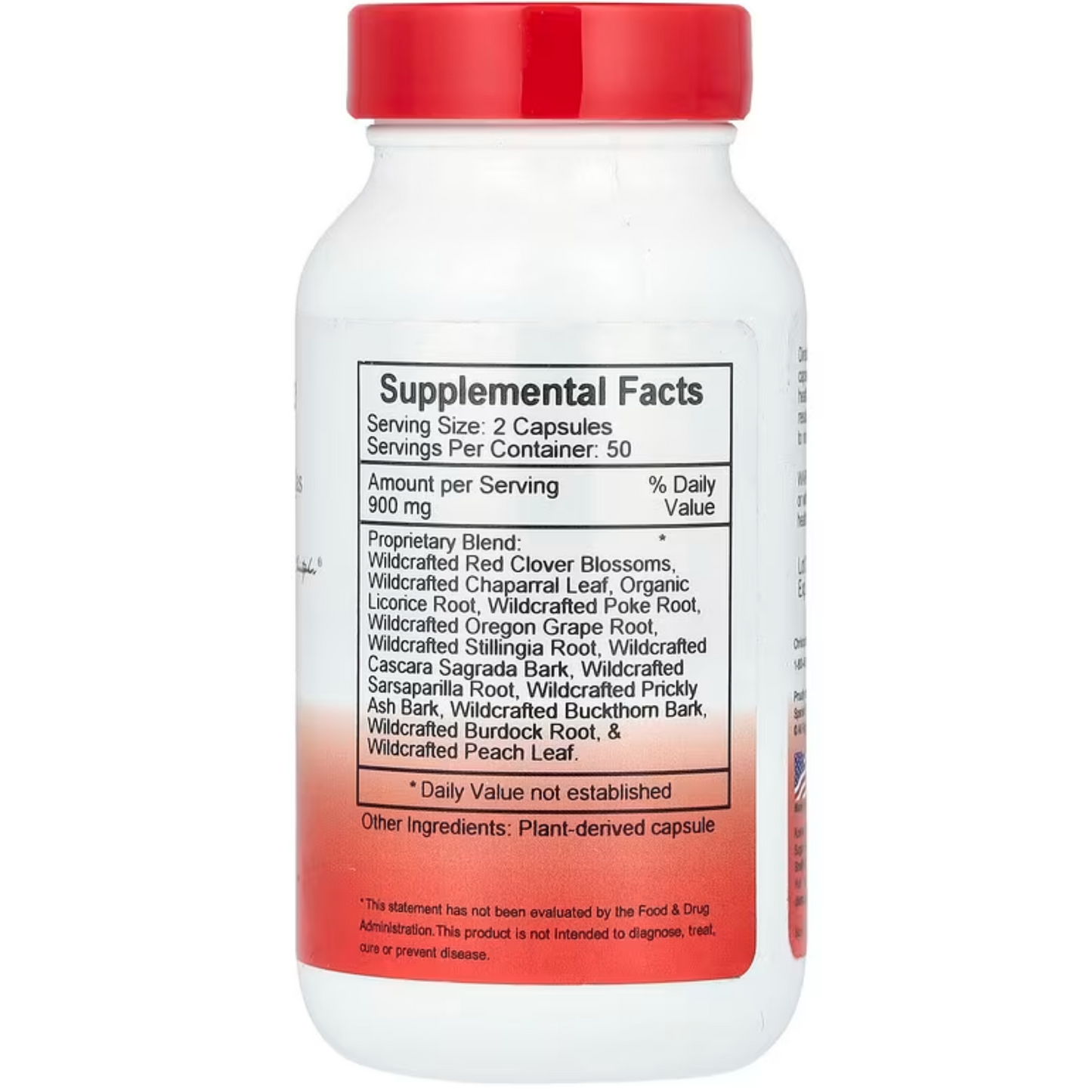 Label close-up of Dr. Christopher Blood Stream Formula capsules